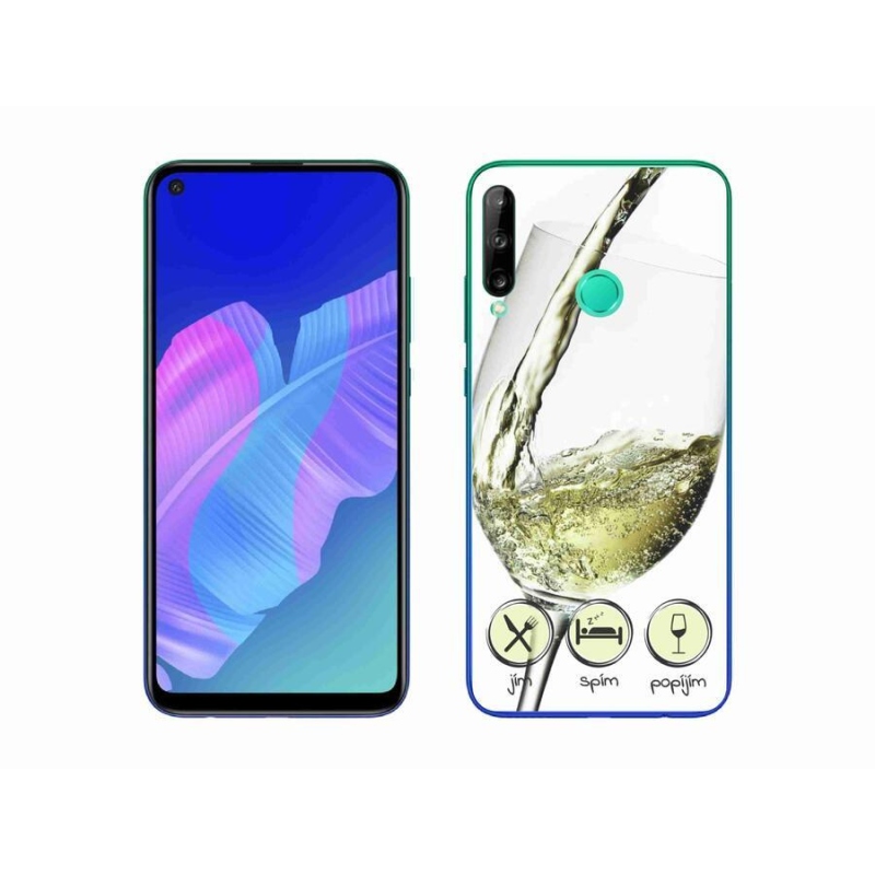 Gél tok mmCase mobiltelefonhoz Huawei P40 Lite E - borospohár fehér