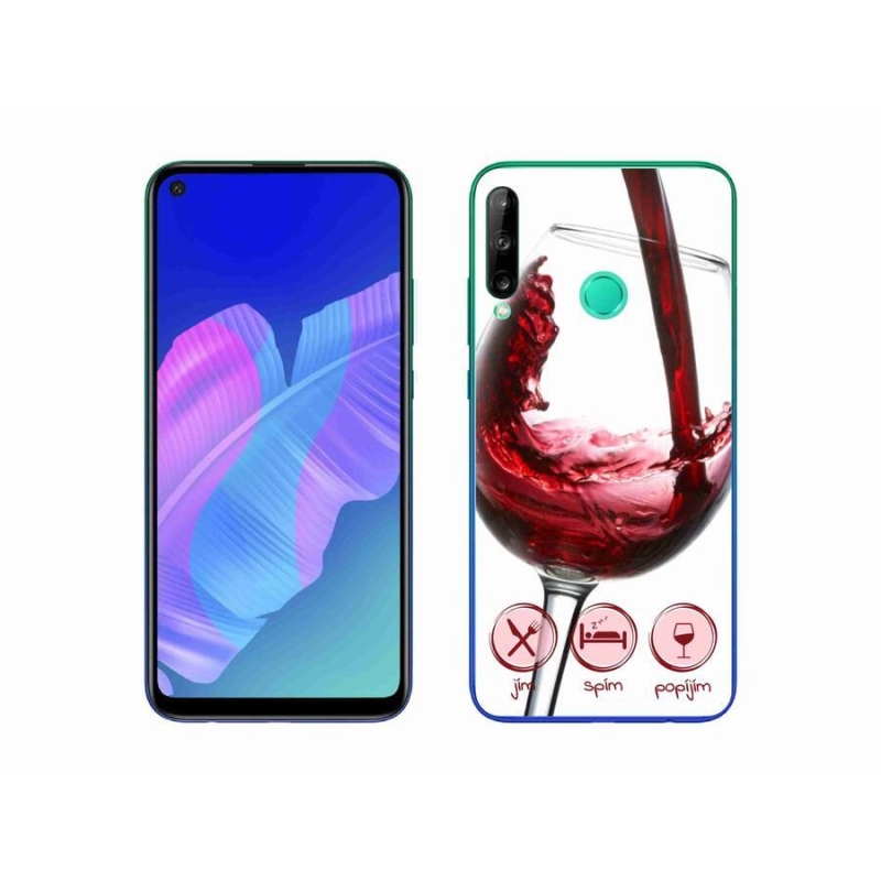 Gél tok mmCase mobiltelefonhoz Huawei P40 Lite E - borospohár piros