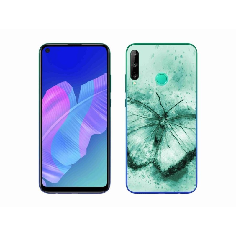 Gél tok mmCase mobiltelefonhoz Huawei P40 Lite E - zöld pillangó