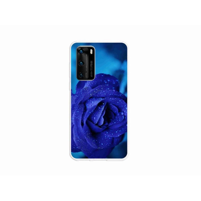 Gél tok mmCase mobiltelefonhoz Huawei P40 - kék rózsa