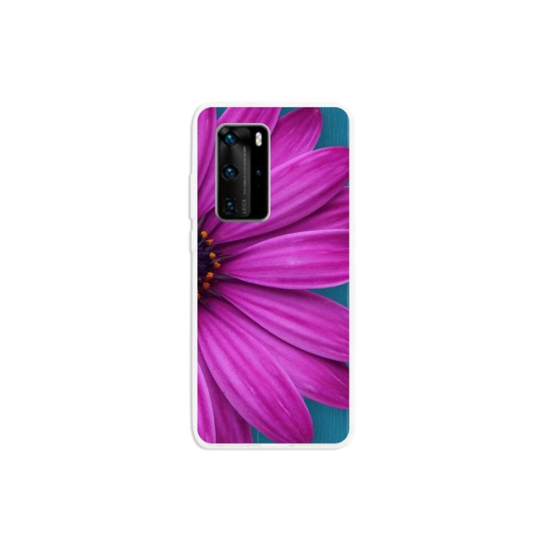 Gél tok mmCase a mobil Huawei P40 Pro készülékhez - lila százszorszép