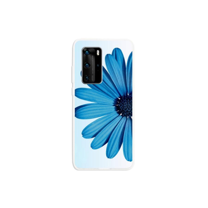 Gél tok mmCase mobiltelefonhoz Huawei P40 Pro - kék margaréta
