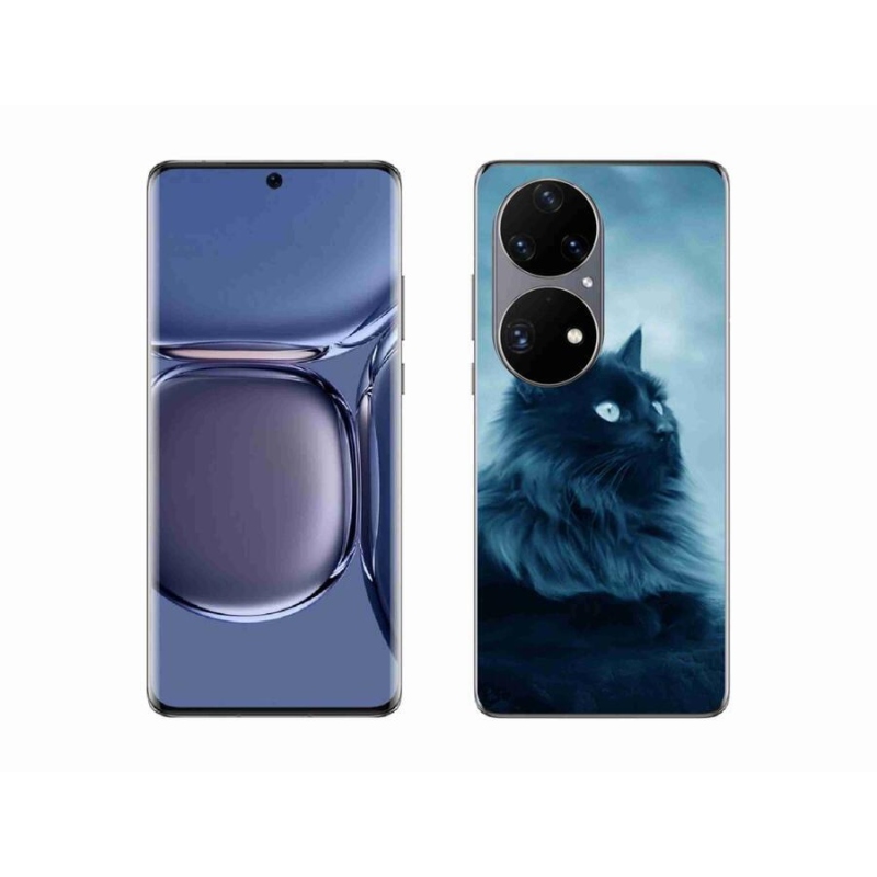 Gél tok mmCase a mobil Huawei P50 Pro - fekete macska 1