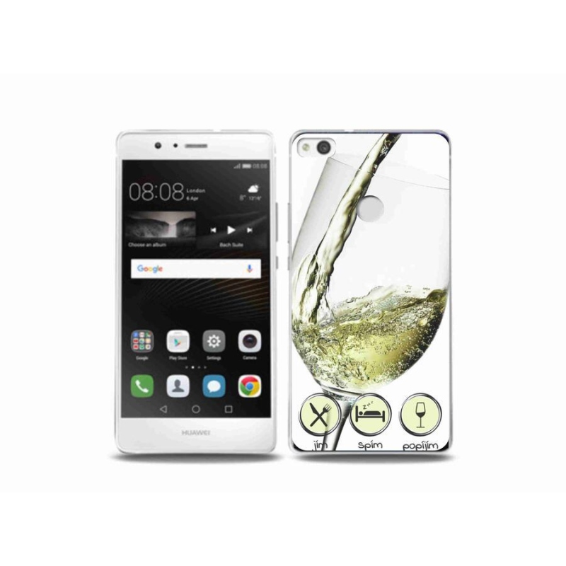 Gél tok mmCase mobiltelefonhoz Huawei P9 Lite (2017) - borospohár fehér