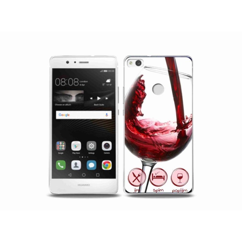 Gél tok mmCase mobiltelefonhoz Huawei P9 Lite (2017) - borospohár piros