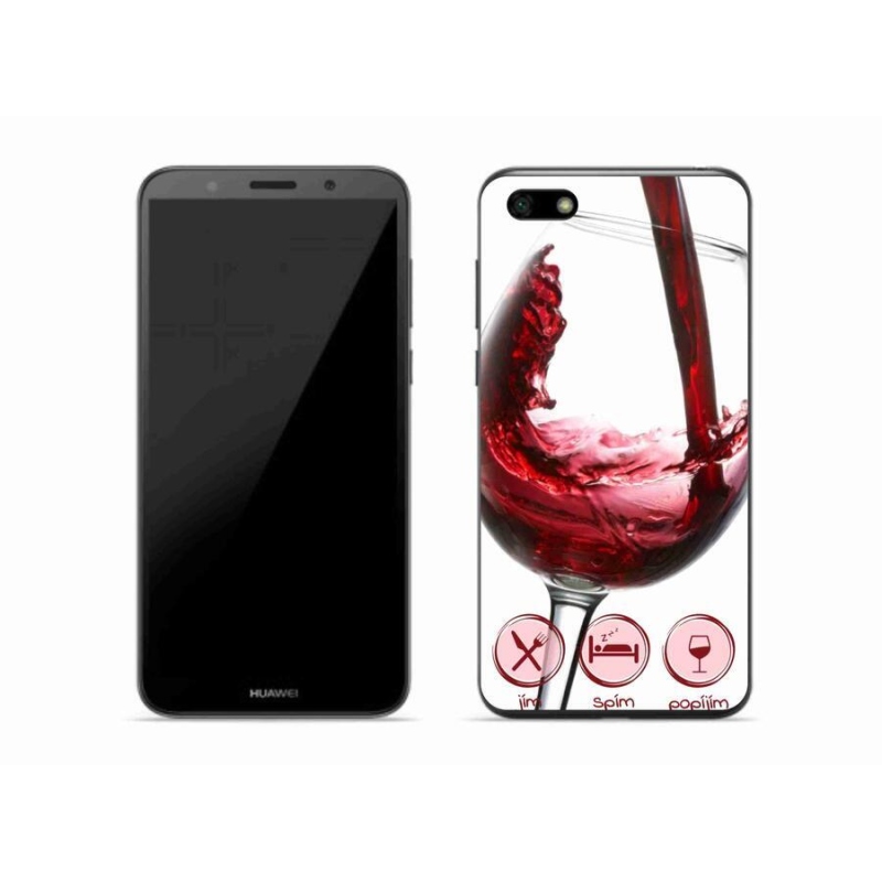 Gél tok mmCase mobiltelefonhoz Huawei Y5 (2018) - borospohár piros