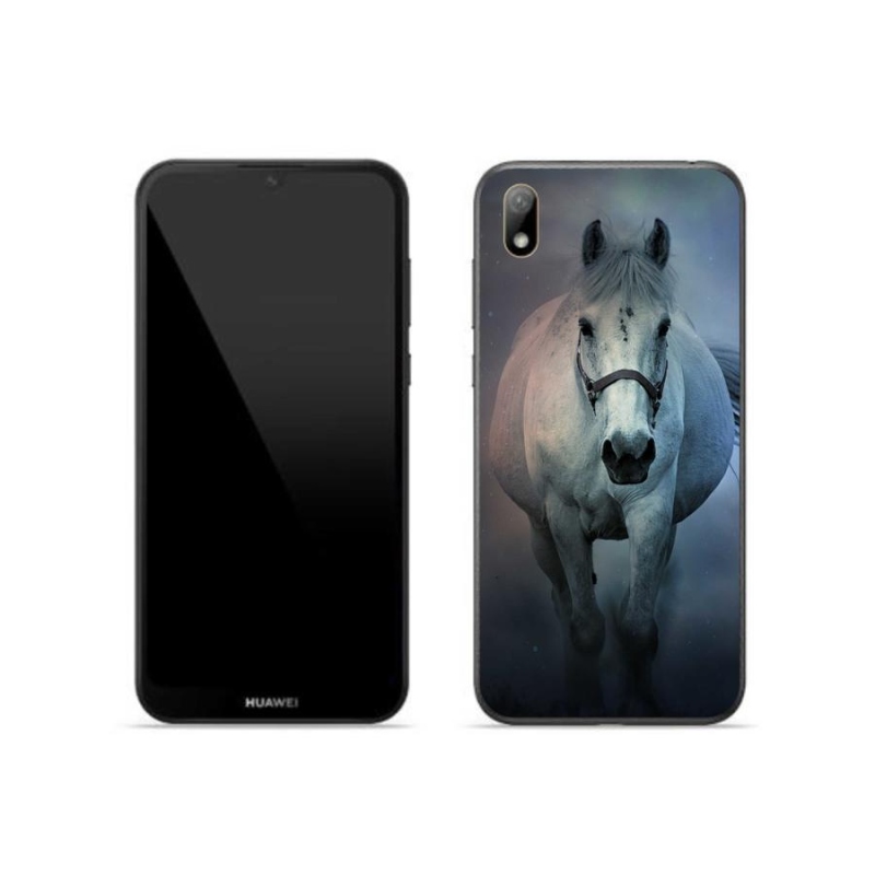Gél tok mmCase a Huawei Y5 (2019) számára - futó fehér ló