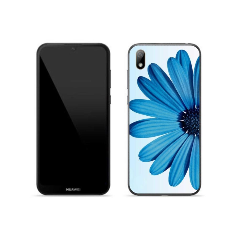 Gél tok mmCase mobiltelefonhoz Huawei Y5 (2019) - kék margaréta