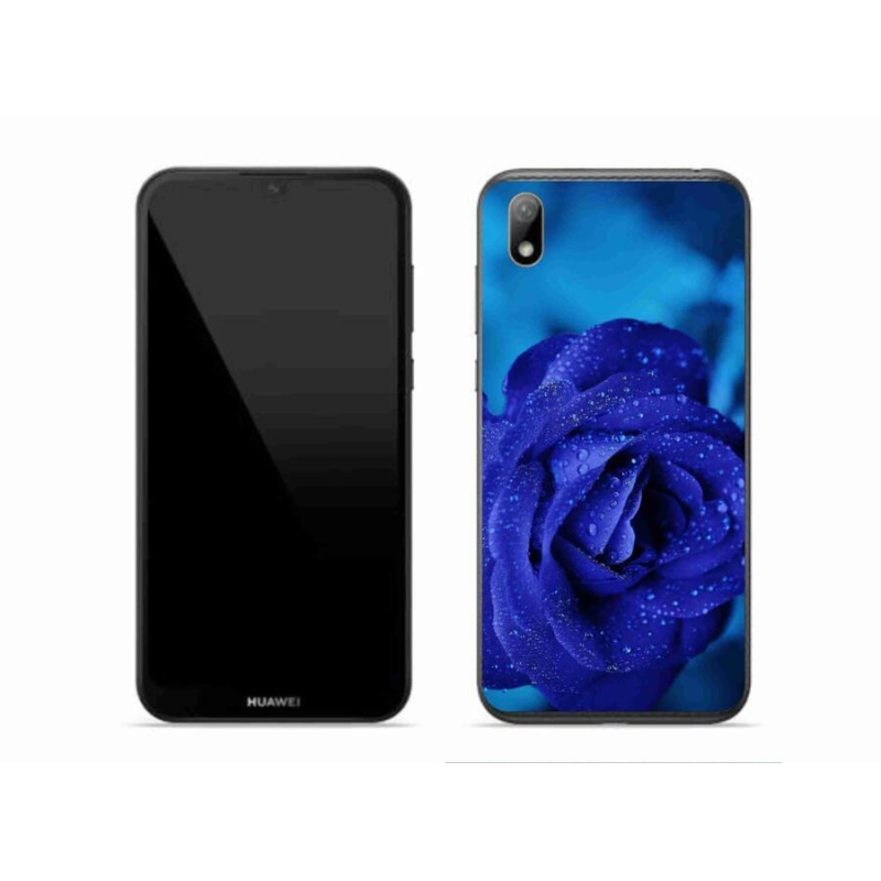 Gél tok mmCase mobiltelefonhoz Huawei Y5 (2019) - kék rózsa