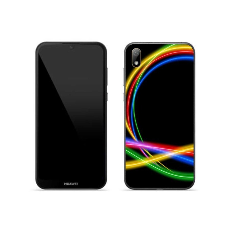 Gél tok mmCase a mobil Huawei Y5 (2019) - neon körökre
