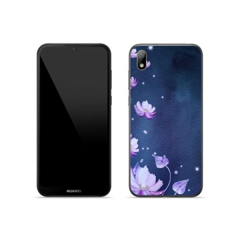 Gél tok mmCase a mobil Huawei Y5 (2019) számára - hulló virágok