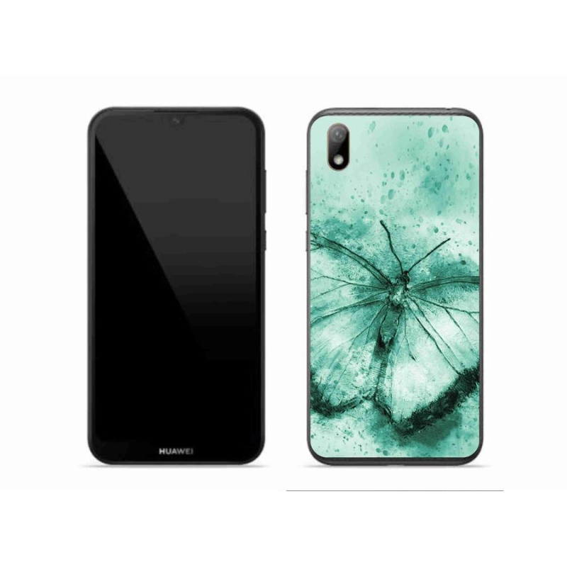 Gél tok mmCase mobiltelefonhoz Huawei Y5 (2019) - zöld pillangó
