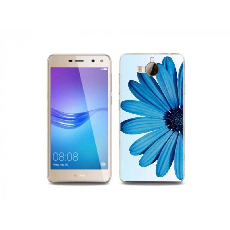 Gél tok mmCase mobiltelefonhoz Huawei Y6 (2017) - kék margaréta