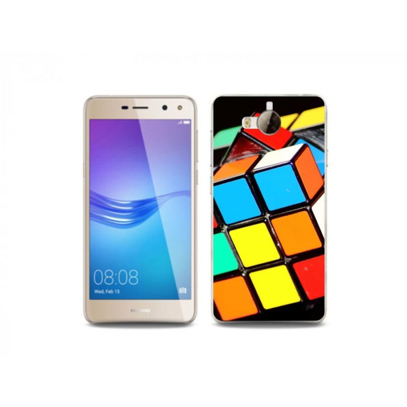 Gél tok mmCase a mobil Huawei Y6 (2017) - Rubik-kocka számára