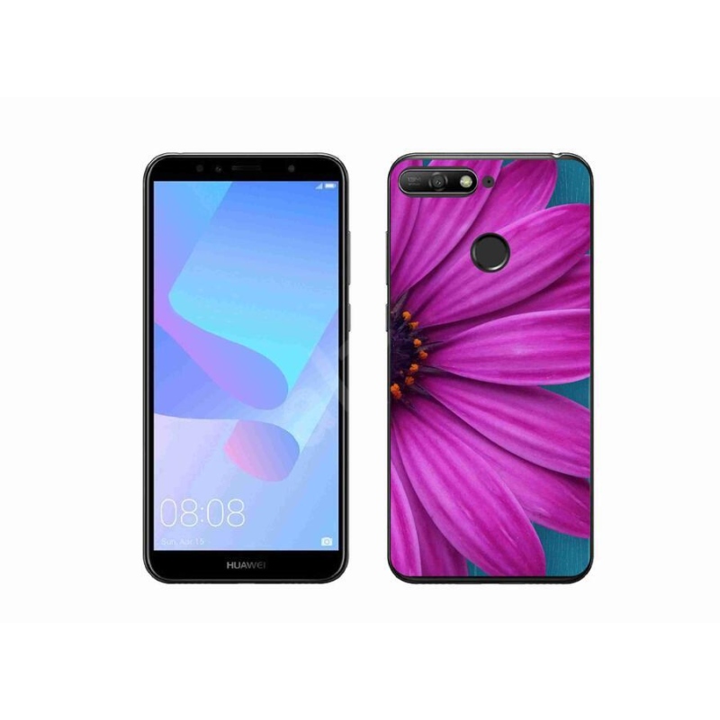 Gél tok mmCase mobil Huawei Y6 Prime 2018 - lila százszorszép