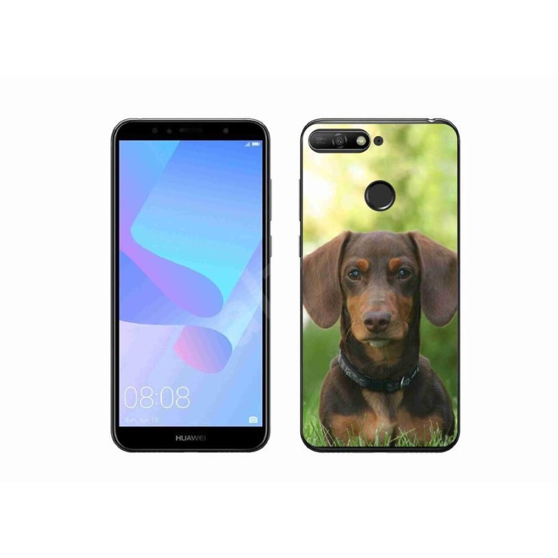 Gél tok mmCase a mobil Huawei Y6 Prime 2018 - barna tacskóhoz mmCase a mobilhoz Huawei Y6 Prime 2018 - barna tacskó