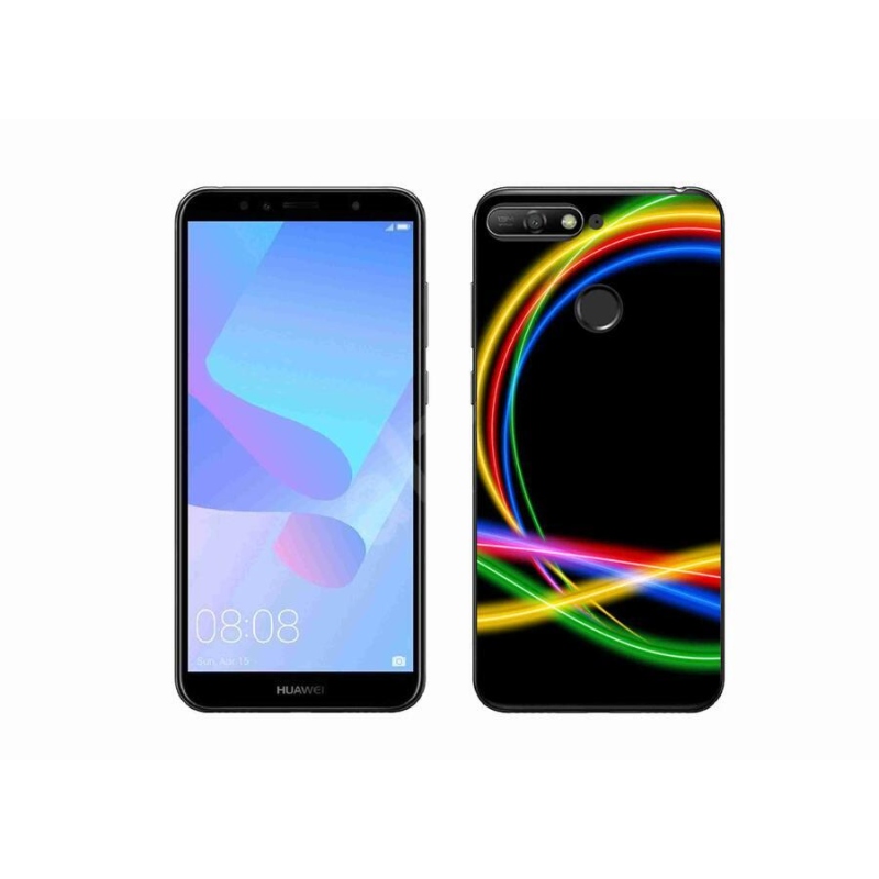 Gél tok mmCase a mobil Huawei Y6 Prime 2018 - neon körökre