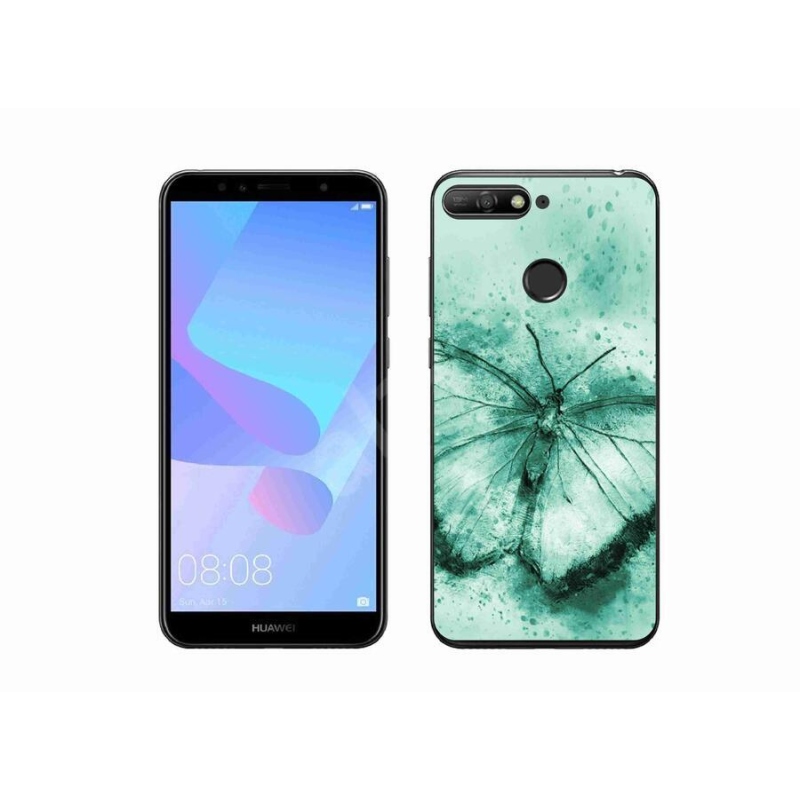 Gél tok mmCase mobiltelefonhoz Huawei Y6 Prime (2018) - zöld pillangó