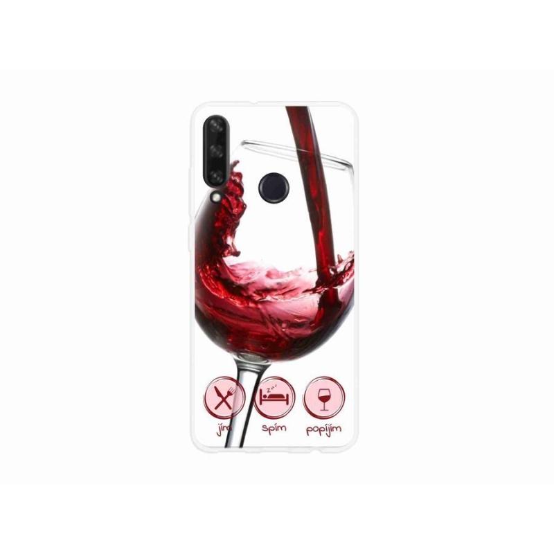 Gél tok mmCase mobil Huawei Y6p - borospohár piros