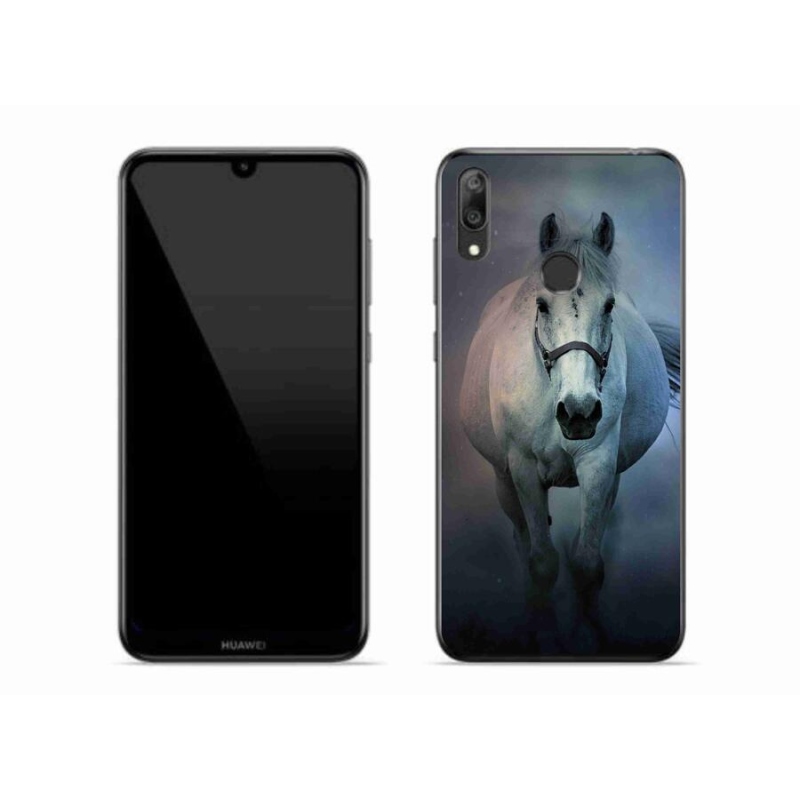 Gél tok mmCase a Huawei Y7 (2019) számára - futó fehér ló