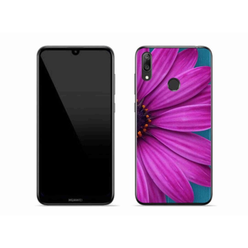 Gél tok mmCase mobil Huawei Y7 (2019) - lila margaréta