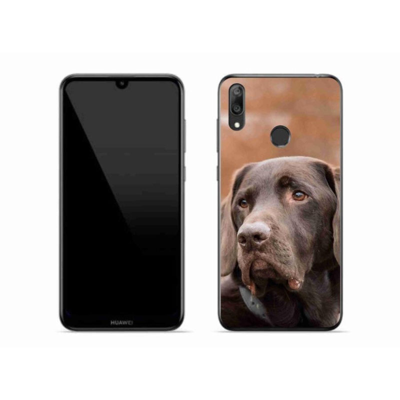 Gél tok mmCase a mobil Huawei Y7 (2019) - barna labradorhoz
