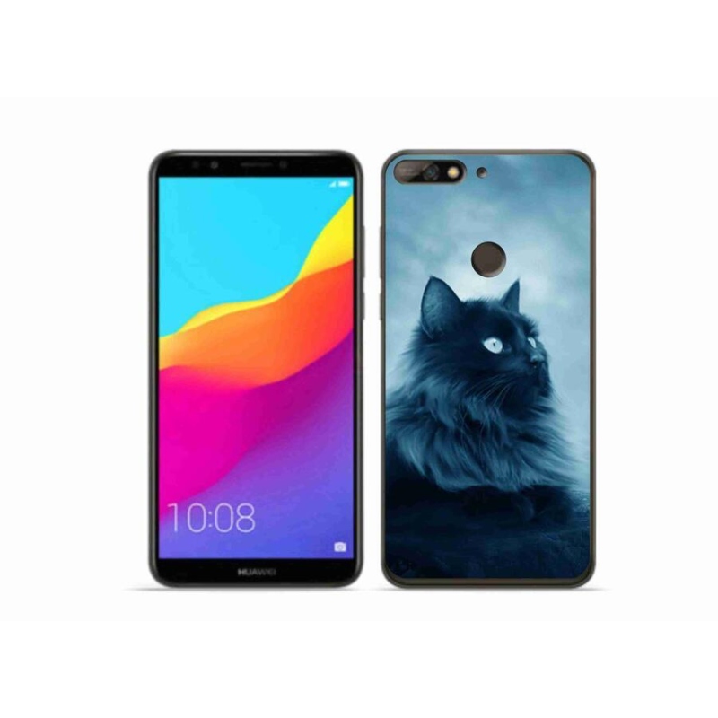Gél tok mmCase Huawei Y7 Prime (2018) - fekete macska 1