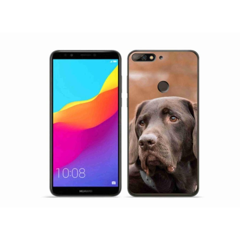 Gél tok mmCase mobiltelefonhoz Huawei Y7 Prime (2018) - barna labrador