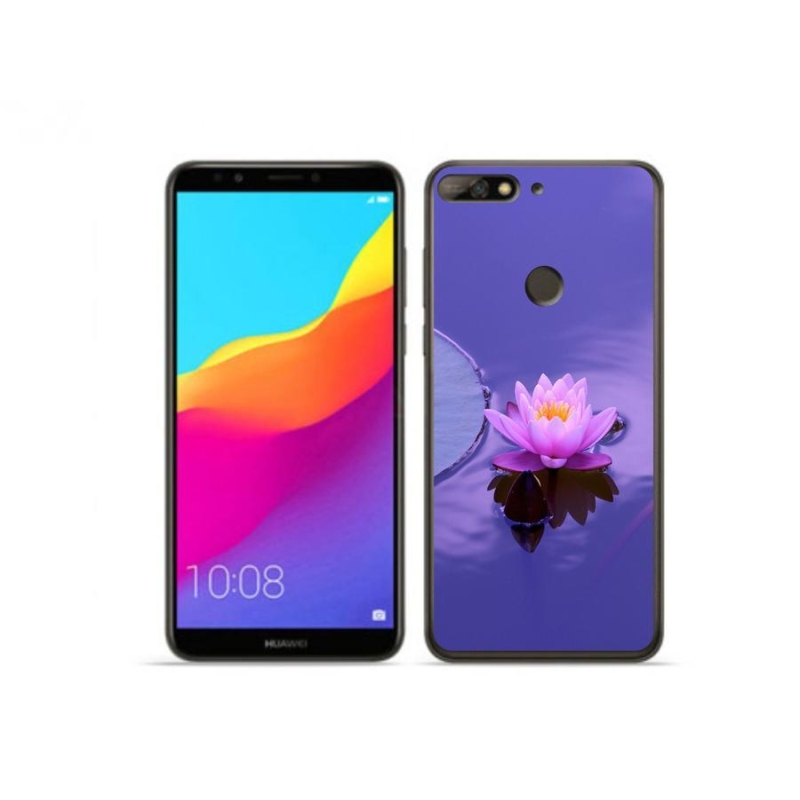 Gél tok mmCase a mobil Huawei Y7 Prime (2018) - virág a felületen