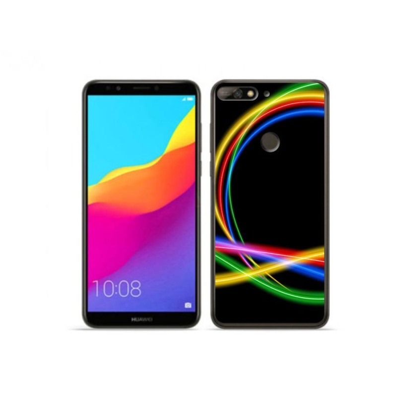 Gél tok mmCase a Huawei Y7 Prime (2018) - neon körökhöz