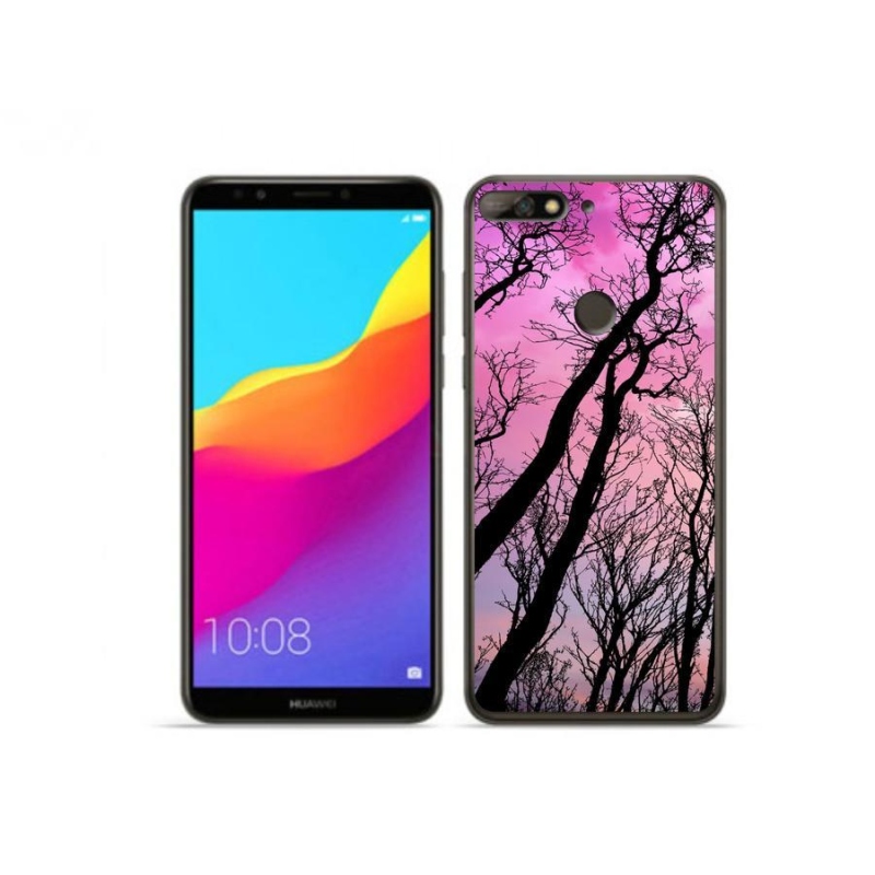 Gél tok mmCase a Huawei Y7 Prime (2018) számára - kidőlt fák