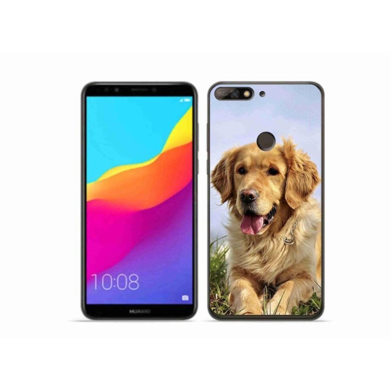 Gél tok mmCase a mobil Huawei Y7 Prime (2018) - arany retrieverhez