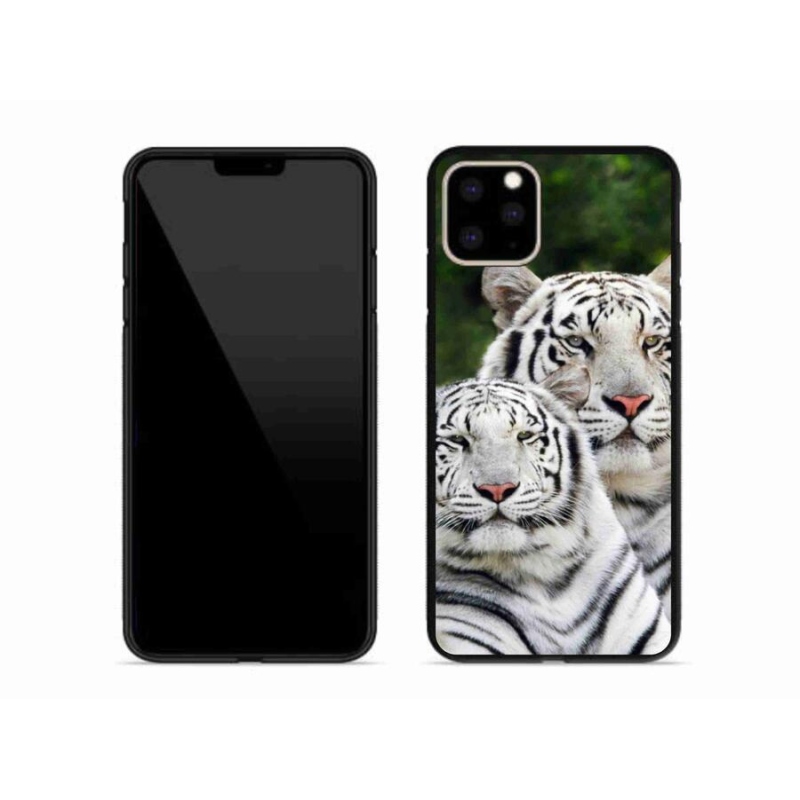 Gél tok mmCase iPhone 11 Pro Max készülékhez - fehér tigrisek