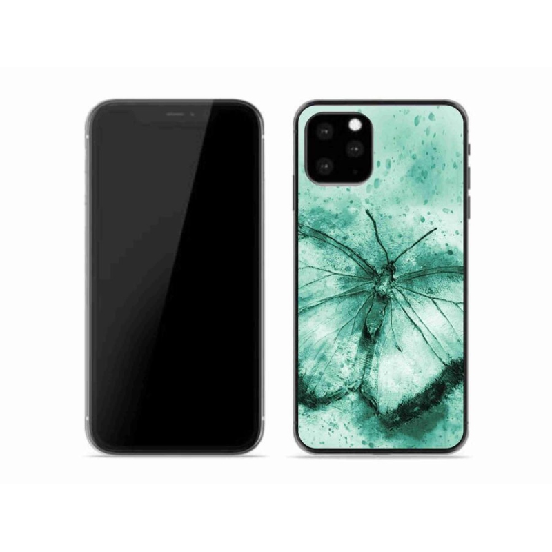 Gél tok mmCase iPhone 11 Pro készülékhez - zöld pillangó