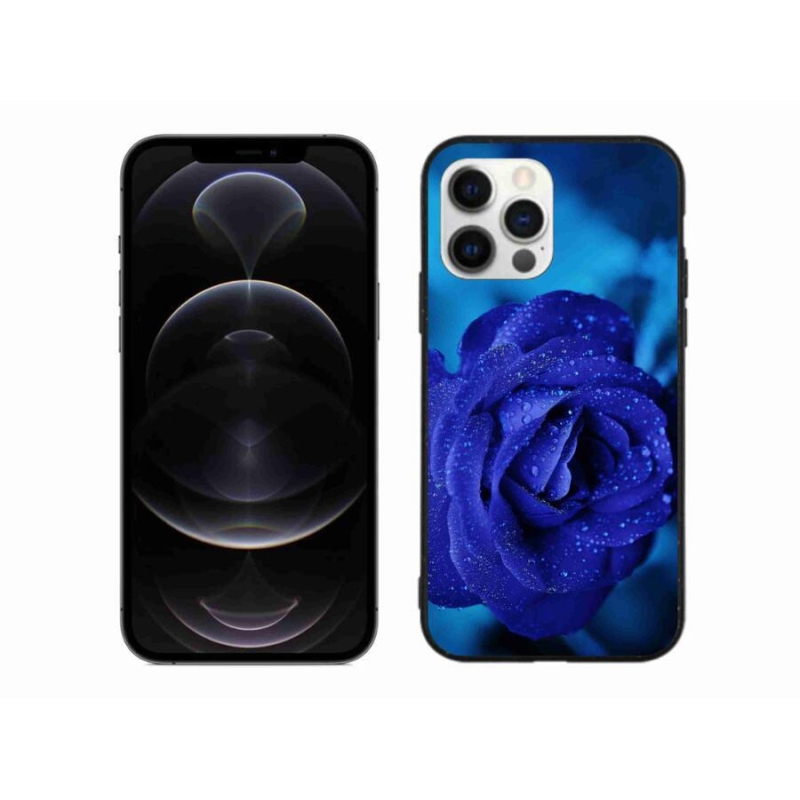 Gél tok mmCase iPhone 12 Pro Max készülékhez - kék rózsa