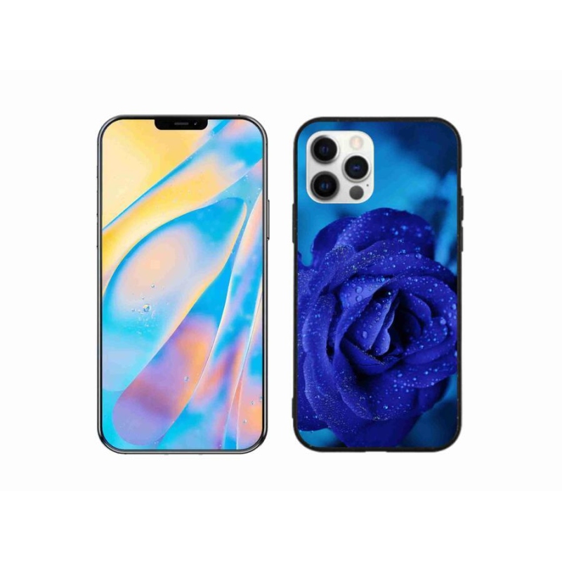 Gél tok mmCase iPhone 12 Pro készülékhez - kék rózsa