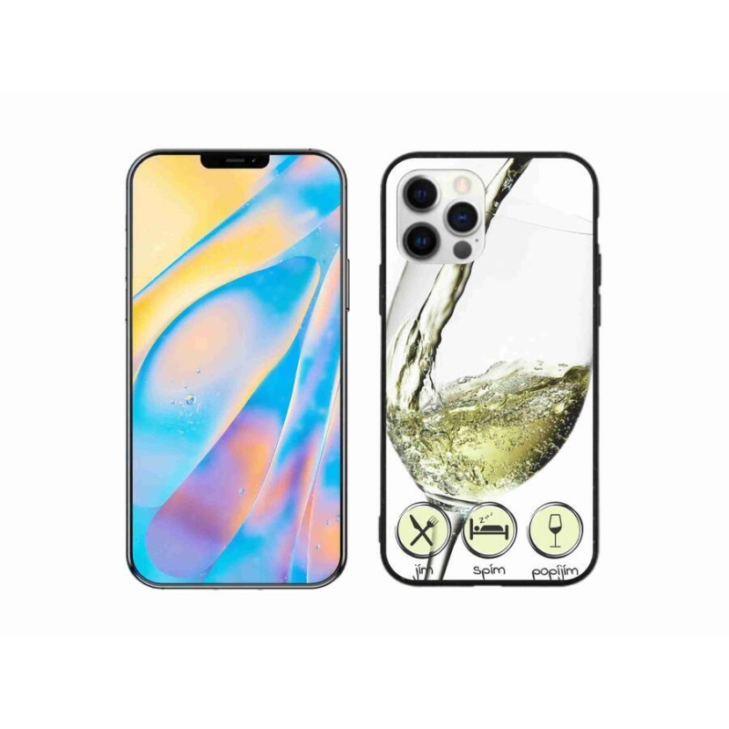 Gél tok mmCase iPhone 12 Pro készülékhez - borospohár fehér