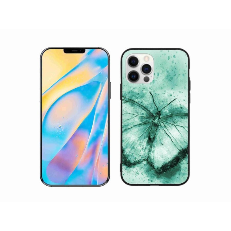 Gél tok mmCase iPhone 12 Pro készülékhez - zöld pillangó
