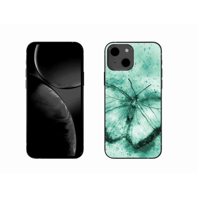 Gél tok mmCase iPhone 13 6.1 készülékhez - zöld pillangó