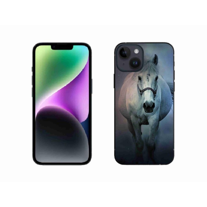 Gél tok mmCase iPhone 14 készülékhez - futó fehér ló