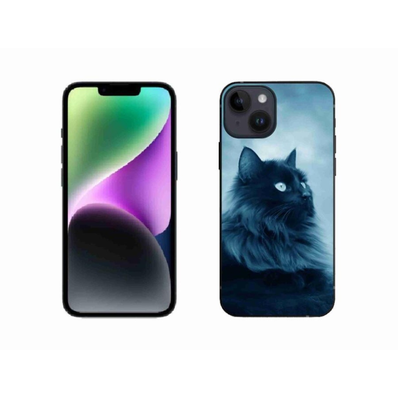 Gél tok mmCase iPhone 14 készülékhez - fekete macska 1