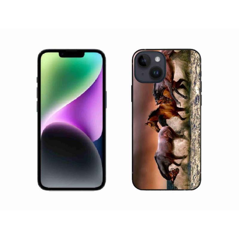Gél tok mmCase az iPhone 14 készülékhez - lovak 1
