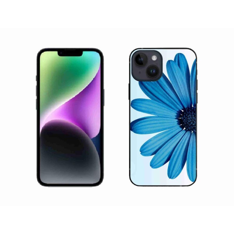 Gél tok mmCase iPhone 14 készülékhez - kék százszorszép