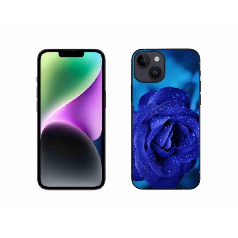 Gél tok mmCase iPhone 14 készülékhez - kék rózsa