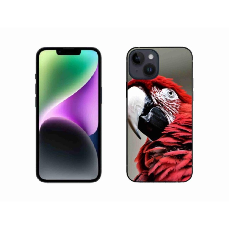 Gél tok mmCase iPhone 14 készülékhez - papagáj ara piros