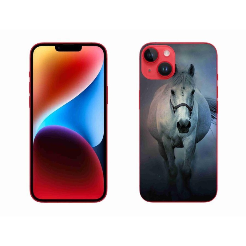 Gél tok mmCase iPhone 14 Plus készülékhez - futó fehér ló