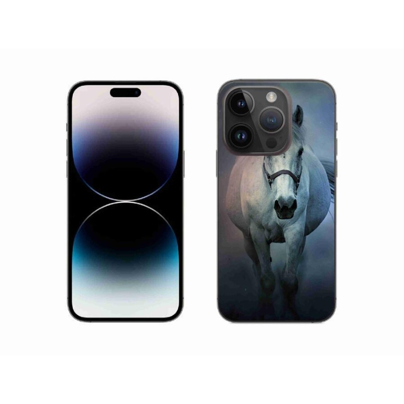 Gél tok mmCase az iPhone 14 Pro 6.1 készülékhez - futó fehér ló