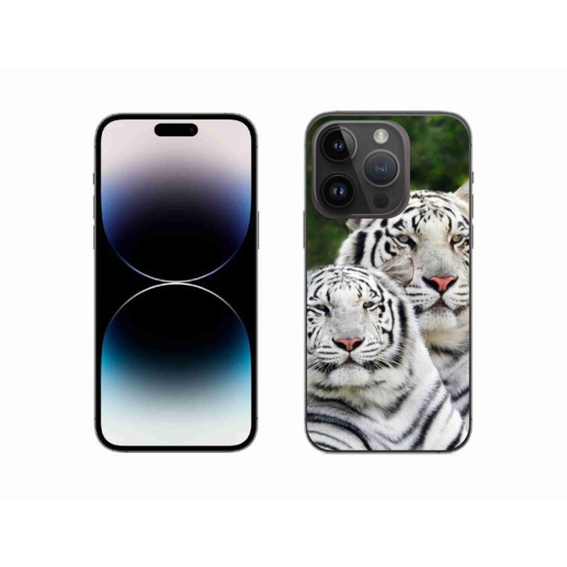 Gél tok mmCase iPhone 14 Pro 6.1 készülékhez - fehér tigrisek