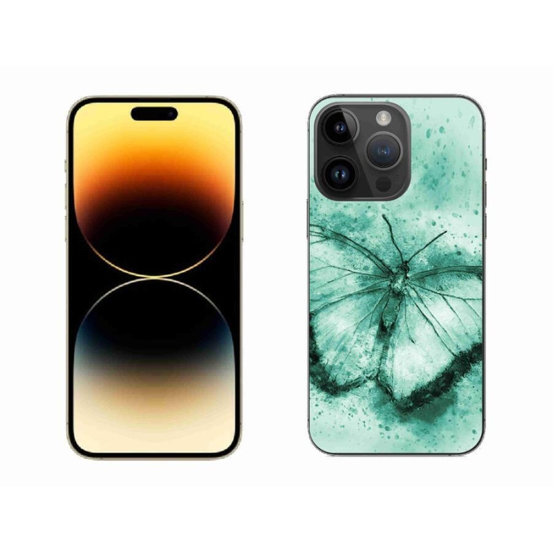 Gél tok mmCase iPhone 14 Pro Max 6.7 készülékhez - zöld pillangó