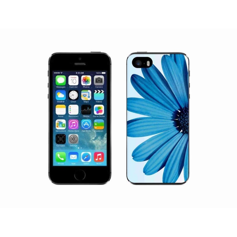 Gél tok mmCase iPhone 5/5s készülékhez - kék százszorszép